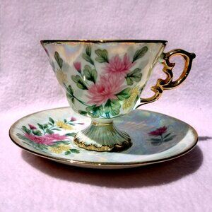 Norleans,  Aurora Borealis Lusterware, Bone China Cup & Saucer
